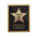 Personalised Any Message Gold Star Award Design Oak Framed Poster - Image 3