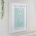 Personalised Birth Flower Design White Framed Poster - Image 12
