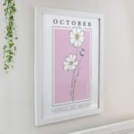 Personalised Birth Flower Design White Framed Poster - Image 10