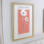 Personalised Birth Flower Design Oak Framed Poster - Image 8