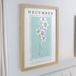 Personalised Birth Flower Design Oak Framed Poster - Image 12