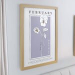 Personalised Birth Flower Design Oak Framed Poster - Image 2