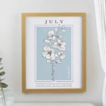 Personalised Birth Flower Design Oak Framed Poster - Image 7