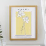Personalised Birth Flower Design Oak Framed Poster - Image 3