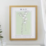 Personalised Birth Flower Design Oak Framed Poster - Image 5