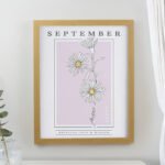Personalised Birth Flower Design Oak Framed Poster - Image 9