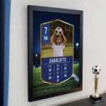 Personalised Football Card Design Photo Upload Black Framed Poster - Image 2