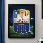 Personalised Football Card Design Photo Upload Black Framed Poster - Image 3
