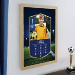Personalised Football Card Design Photo Upload Oak Framed Poster - Image 2