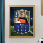 Personalised Football Card Design Photo Upload Oak Framed Poster - Image 3