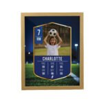 Personalised Football Card Design Photo Upload Oak Framed Poster - Image 4