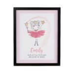 Personalised Children's Princess Ballerina Design Black Framed Poster - Image 3
