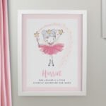 Personalised Children’s Princess Ballerina Design White Framed Poster