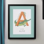 Personalised Children's Animal Alphabet Design Black Framed Poster - Image 3