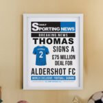 Personalised Football Newspaper Design White Framed Poster - Image 4