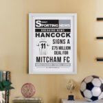 Personalised Football Newspaper Design White Framed Poster - Image 6