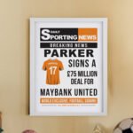 Personalised Football Newspaper Design White Framed Poster - Image 9