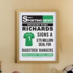 Personalised Football Newspaper Design Oak Framed Poster