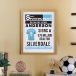 Personalised Football Newspaper Design Oak Framed Poster - Image 3