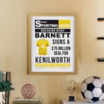 Personalised Football Newspaper Design Oak Framed Poster - Image 5