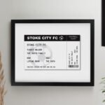 Personalised Football Ticket Design Black Framed Poster
