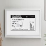 Personalised Football Ticket Design White Framed Poster