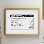 Personalised Football Ticket Design Oak Framed Poster