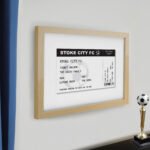 Personalised Football Ticket Design Oak Framed Poster - Image 2