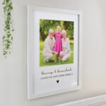 Personalised Heart Motif Photo Upload White Framed Poster - Image 2