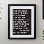 Personalised Any Message Typography Design Black Framed Poster