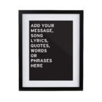 Personalised Any Message Typography Design Black Framed Poster - Image 5