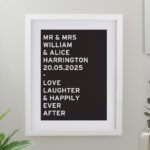 Personalised Any Message Typography Design White Framed Poster