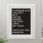 Personalised Any Message Typography Design White Framed Poster - Image 3