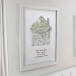Personalised Present Day Map Home Design White Framed Poster - Image 2