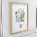 Personalised Present Day Map Home Design Oak Framed Poster - Image 2