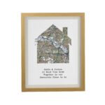 Personalised Present Day Map Home Design Oak Framed Poster - Image 3