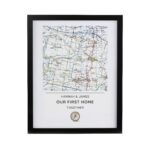 Personalised Present Day Map Design Compass Motif Black Framed Poster - Image 3