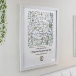 Personalised Present Day Map Design Compass Motif White Framed Poster - Image 2