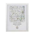 Personalised Present Day Map Design Compass Motif White Framed Poster - Image 3