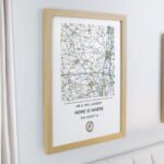 Personalised Present Day Map Design Compass Motif Oak Framed Poster - Image 2