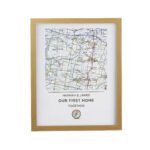 Personalised Present Day Map Design Compass Motif Oak Framed Poster - Image 3