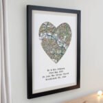 Personalised Present Day Map Heart Design Black Framed Poster - Image 2