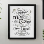 Personalised 'We Go Together Like...' Black Framed Poster