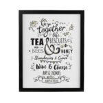 Personalised 'We Go Together Like...' Black Framed Poster - Image 3