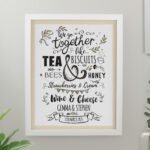 Personalised ‘We Go Together Like…’ White Framed Poster