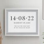 Personalised Special Date Heart Motif White Framed Poster