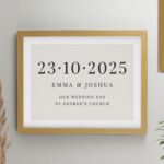Personalised Special Date Heart Motif Oak Framed Poster