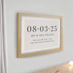Personalised Special Date Heart Motif Oak Framed Poster - Image 2