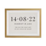 Personalised Special Date Heart Motif Oak Framed Poster - Image 3