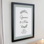 Personalised Any Message Botanical Design Couples Black Framed Poster - Image 2